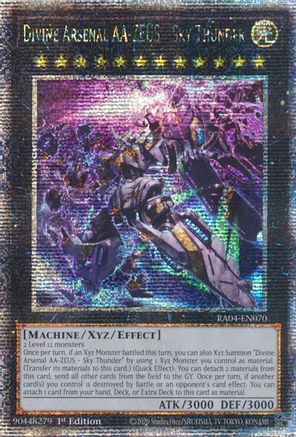 QUARTER CENTURY SECRET RARE Divine Arsenal AA-ZEUS - Sky Thunder (New Art) (Quarter Century Secret Rare) (RA04-EN070) - Quarter Century Stampede 1st Edition