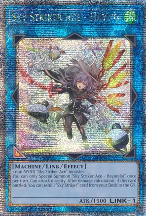 QUARTER CENTURY SECRET RARE Sky Striker Ace - Hayate (New Art) (Quarter Century Secret Rare) (RA04-EN073) - Quarter Century Stampede 1st Edition