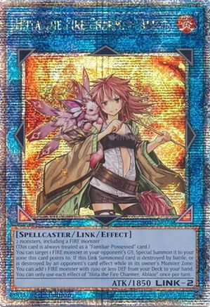 QUARTER CENTURY SECRET RARE Hiita the Fire Charmer, Ablaze (Quarter Century Secret Rare) (RA04-EN074) - Quarter Century Stampede 1st Edition
