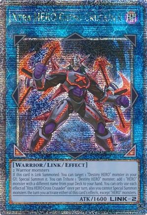 QUARTER CENTURY SECRET RARE Xtra HERO Cross Crusader (Quarter Century Secret Rare) (RA04-EN076) - Quarter Century Stampede 1st Edition