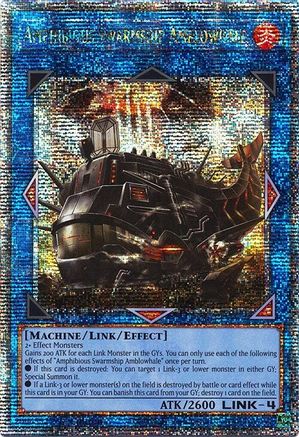 QUARTER CENTURY SECRET RARE Amphibious Swarmship Amblowhale (Quarter Century Secret Rare) (RA04-EN077) - Quarter Century Stampede 1st Edition