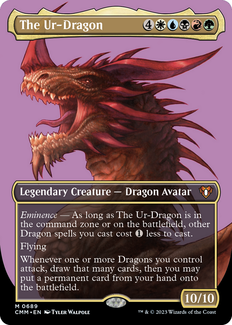 FOIL The Ur-Dragon (Borderless) (CMM-689) - Commander Masters - Magic The Gathering