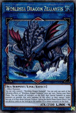 QUARTER CENTURY SECRET RARE Worldsea Dragon Zealantis (Quarter Century Secret Rare) (RA04-EN082) - Quarter Century Stampede 1st Edition
