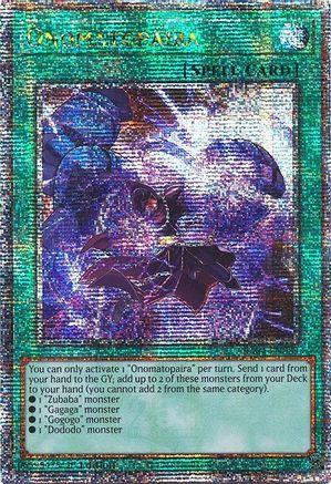 QUARTER CENTURY SECRET RARE Onomatopaira (Quarter Century Secret Rare) (RA04-EN089) - Quarter Century Stampede 1st Edition