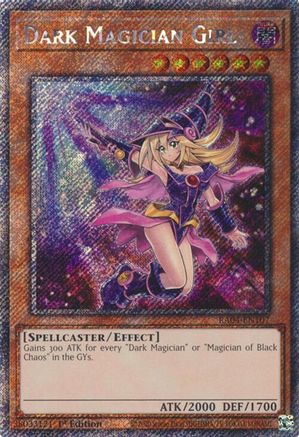 PLATINUM SECRET RARE Dark Magician Girl (7th Art) (Platinum Secret Rare) (RA04-EN107) - Quarter Century Stampede 1st Edition