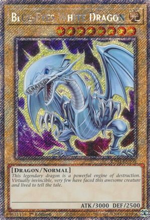 PLATINUM SECRET RARE Blue-Eyes White Dragon (7th Art) (Platinum Secret Rare) (RA04-EN108) - Quarter Century Stampede 1st Edition