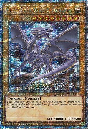 QUARTER CENTURY SECRET RARE Blue-Eyes White Dragon (8th Art) (Quarter Century Secret Rare) (RA04-EN108) - Quarter Century Stampede 1st Edition