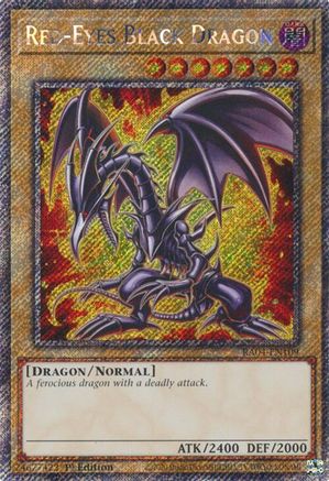 PLATINUM SECRET RARE Red-Eyes Black Dragon (7th Art) (Platinum Secret Rare) (RA04-EN109) - Quarter Century Stampede 1st Edition