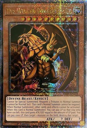 QUARTER CENTURY SECRET RARE The Winged Dragon of Ra (Quarter Century Secret Rare) (RA04-EN118) - Quarter Century Stampede 1st Edition