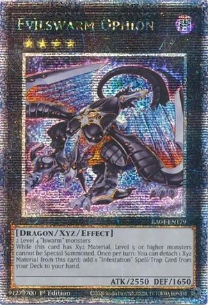QUARTER CENTURY SECRET RARE Evilswarm Ophion (Quarter Century Secret Rare) (RA04-EN179) - Quarter Century Stampede 1st Edition