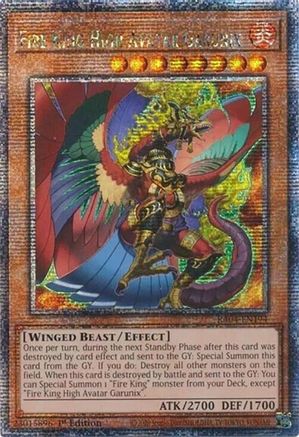 QUARTER CENTURY SECRET RARE Fire King High Avatar Garunix (Quarter Century Secret Rare) (RA04-EN194) - Quarter Century Stampede 1st Edition