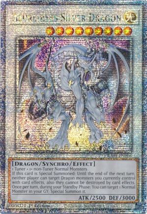 QUARTER CENTURY SECRET RARE Azure-Eyes Silver Dragon (Quarter Century Secret Rare) (RA04-EN208) - Quarter Century Stampede 1st Edition