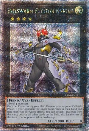 QUARTER CENTURY SECRET RARE Evilswarm Exciton Knight (Quarter Century Secret Rare) (RA04-EN212) - Quarter Century Stampede 1st Edition