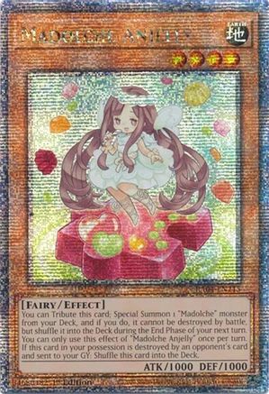 QUARTER CENTURY SECRET RARE Madolche Anjelly (Quarter Century Secret Rare) (RA04-EN215) - Quarter Century Stampede 1st Edition