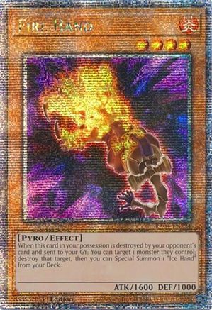 QUARTER CENTURY SECRET RARE Fire Hand (Quarter Century Secret Rare) (RA04-EN224) - Quarter Century Stampede 1st Edition