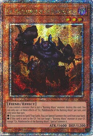 QUARTER CENTURY SECRET RARE Cir, Malebranche of the Burning Abyss (Quarter Century Secret Rare) (RA04-EN235) - Quarter Century Stampede 1st Edition