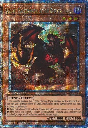 QUARTER CENTURY SECRET RARE Graff, Malebranche of the Burning Abyss (Quarter Century Secret Rare) (RA04-EN234) - Quarter Century Stampede 1st Edition