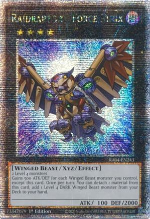 QUARTER CENTURY SECRET RARE Raidraptor - Force Strix (Quarter Century Secret Rare) (RA04-EN243) - Quarter Century Stampede 1st Edition