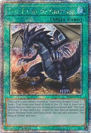 QUARTER CENTURY SECRET RARE The Fang of Critias (Quarter Century Secret Rare) (RA04-EN255) - Quarter Century Stampede 1st Edition