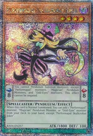 QUARTER CENTURY SECRET RARE Performapal Skullcrobat Joker (Quarter Century Secret Rare) (RA04-EN257) - Quarter Century Stampede 1st Edition