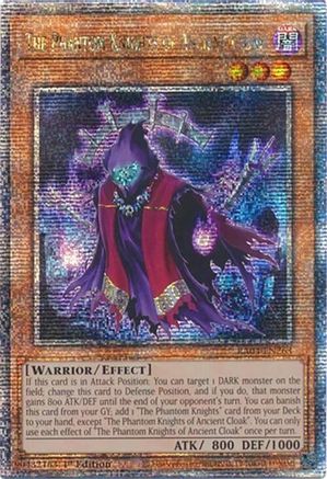 QUARTER CENTURY SECRET RARE The Phantom Knights of Ancient Cloak (Quarter Century Secret Rare) (RA04-EN263) - Quarter Century Stampede 1st Edition