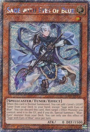PLATINUM SECRET RARE Sage with Eyes of Blue (Platinum Secret Rare) (RA04-EN266) - Quarter Century Stampede 1st Edition