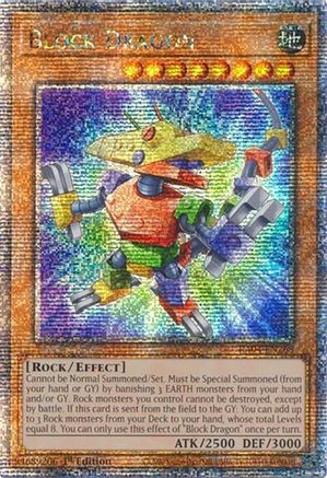 QUARTER CENTURY SECRET RARE Block Dragon (Quarter Century Secret Rare) (RA04-EN268) - Quarter Century Stampede 1st Edition