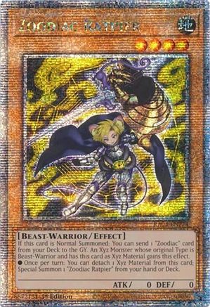 QUARTER CENTURY SECRET RARE Zoodiac Ratpier (Quarter Century Secret Rare) (RA04-EN274) - Quarter Century Stampede 1st Edition