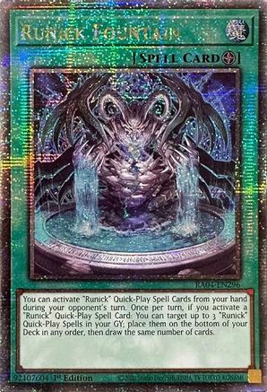 QUARTER CENTURY SECRET RARE Runick Fountain (Quarter Century Secret Rare) (RA04-EN296) - Quarter Century Stampede 1st Edition