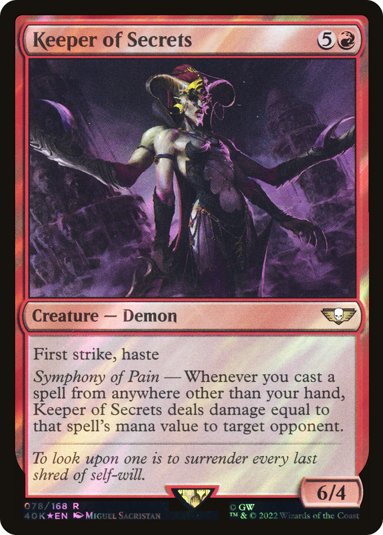 FOIL Keeper of Secrets (Surge Foil) (40K-078) - Warhammer 40,000 Commander - Magic The Gathering