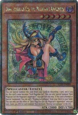 QUARTER CENTURY SECRET RARE Dark Magician Girl the Magician's Apprentice (Quarter Century Secret Rare) (ALIN-EN004) - Alliance Insight 1st Edition
