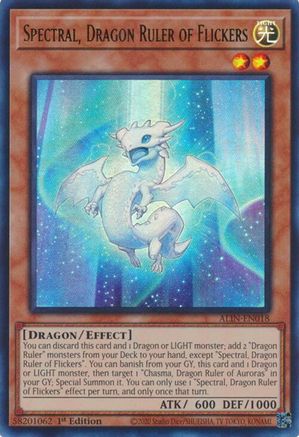 ULTRA RARE Spectral, Dragon Ruler of Flickers (ALIN-EN018) - Alliance Insight 1st Edition