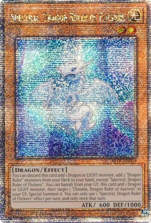 QUARTER CENTURY SECRET RARE Spectral, Dragon Ruler of Flickers (Quarter Century Secret Rare) (ALIN-EN018) - Alliance Insight 1st Edition