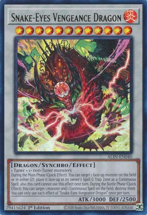ULTRA RARE Snake-Eyes Vengeance Dragon (ALIN-EN040) - Alliance Insight 1st Edition