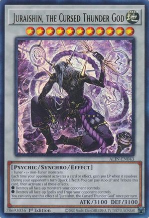 ULTRA RARE Juraishin, the Cursed Thunder God (ALIN-EN043) - Alliance Insight 1st Edition