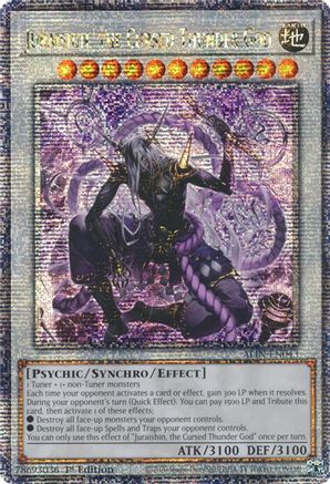 QUARTER CENTURY SECRET RARE Juraishin, the Cursed Thunder God (Quarter Century Secret Rare) (ALIN-EN043) - Alliance Insight 1st Edition