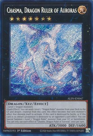 SECRET RARE Chasma, Dragon Ruler of Auroras (ALIN-EN047) - Alliance Insight 1st Edition