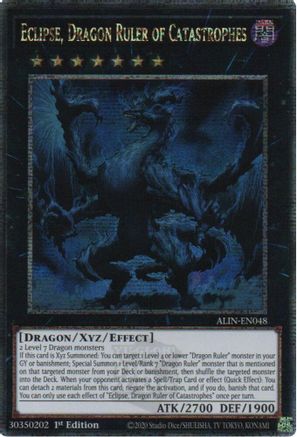 QUARTER CENTURY SECRET RARE Eclipse, Dragon Ruler of Catastrophes (Quarter Century Secret Rare) (ALIN-EN048) - Alliance Insight 1st Edition