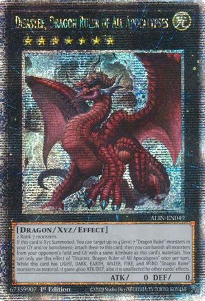 QUARTER CENTURY SECRET RARE Disaster, Dragon Ruler of All Apocalypses (Quarter Century Secret Rare) (ALIN-EN049) - Alliance Insight 1st Edition
