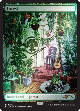 FOIL Forest (2080) (Rainbow Foil) (SLD-2080) - Secret Lair Drop Series - Magic The Gathering