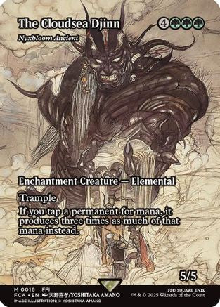 FOIL The Cloudsea Djinn - Nyxbloom Ancient (Showcase) (FCA-016) - FINAL FANTASY: Through the Ages - Magic The Gathering