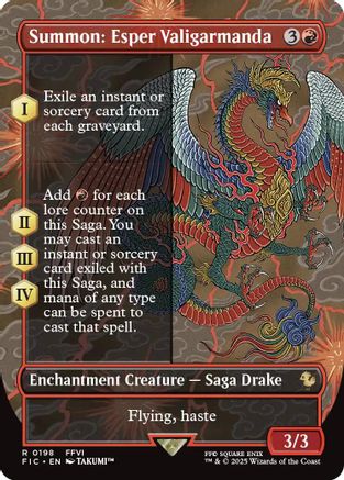 FOIL Summon: Esper Valigarmanda (Borderless) (FIC-198) - Commander: FINAL FANTASY - Magic The Gathering