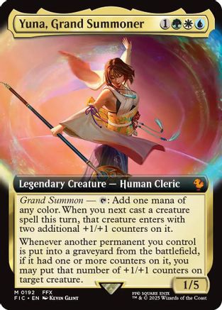 Yuna, Grand Summoner (Extended Art) (FIC-192) - Commander: FINAL FANTASY - Magic The Gathering