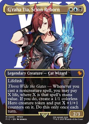 G'raha Tia, Scion Reborn (Borderless) (FIC-203) - Commander: FINAL FANTASY - Magic The Gathering