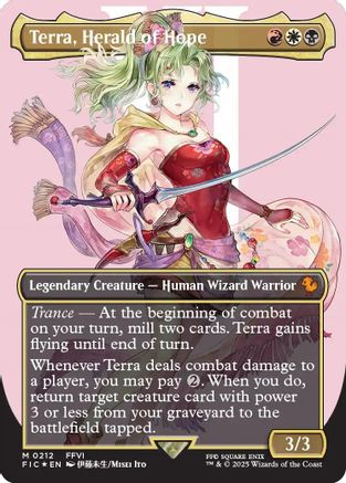 FOIL Terra, Herald of Hope (Borderless) (Surge Foil) (FIC-212) - Commander: FINAL FANTASY - Magic The Gathering