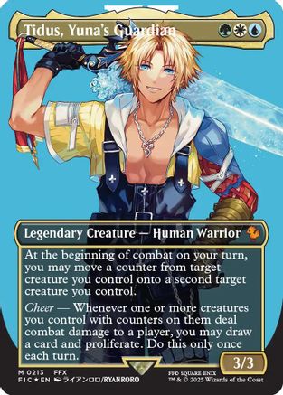 FOIL Tidus, Yuna's Guardian (Borderless) (Surge Foil) (FIC-213) - Commander: FINAL FANTASY - Magic The Gathering