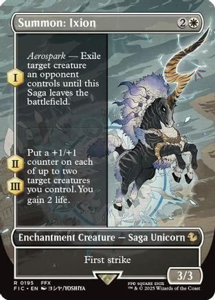 FOIL Summon: Ixion (Borderless) (FIC-195) - Commander: FINAL FANTASY - Magic The Gathering