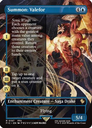 Summon: Valefor (Borderless) (FIC-197) - Commander: FINAL FANTASY - Magic The Gathering