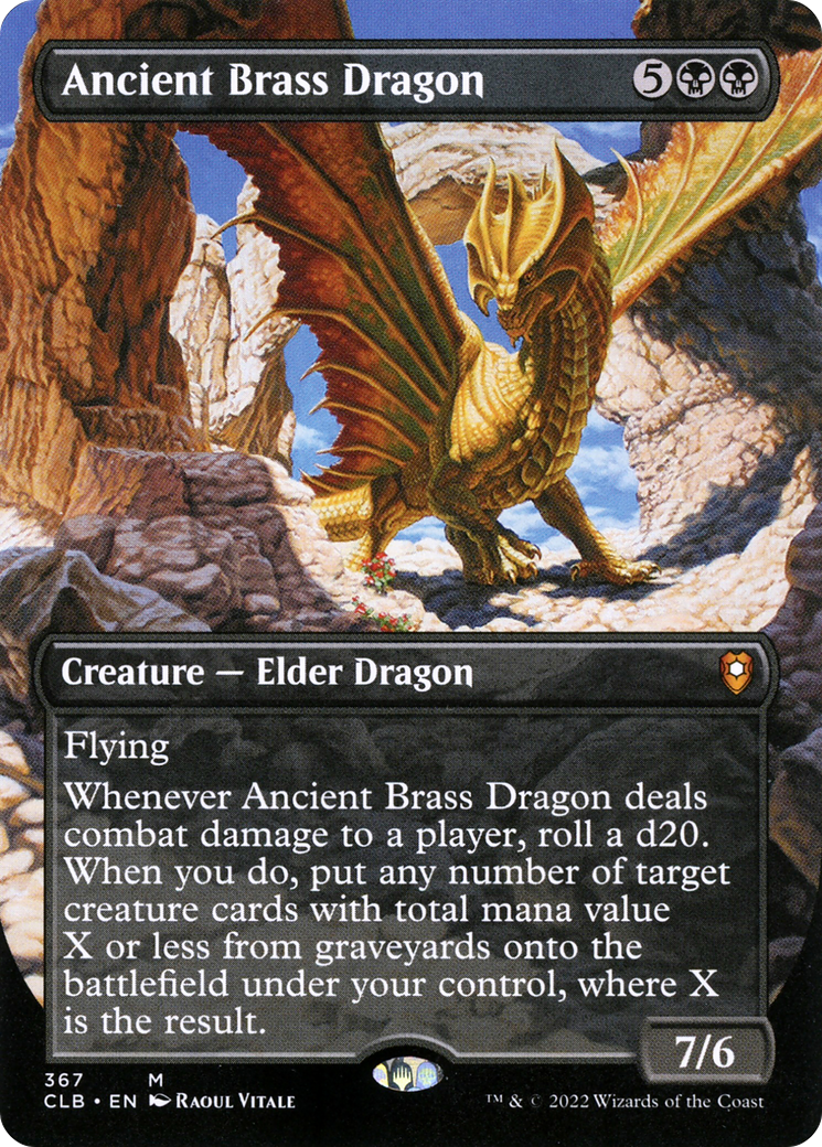 FOIL Ancient Brass Dragon (Borderless) (CLB-367) - Commander Legends: Battle for Baldur's Gate - Magic The Gathering
