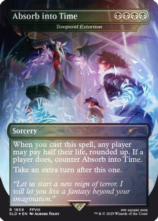 FOIL Absorb into Time - Temporal Extortion (Rainbow Foil) (SLD-1859) - Secret Lair Drop Series - Magic The Gathering
